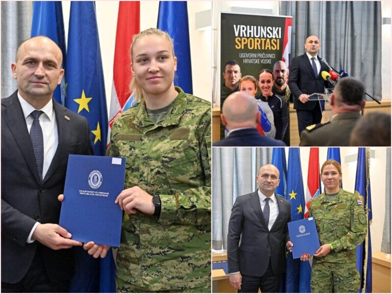 Judašice Oberan i Pavić, veslačice Jurković, atletičarka Tolja među sportašima vojnim pričuvnicima, mjesečno će primati 100 0 eura naknade