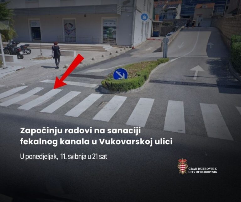 Večeras će se izvoditi radovi na sanaciji fekalnog kanala u Vukovarskoj