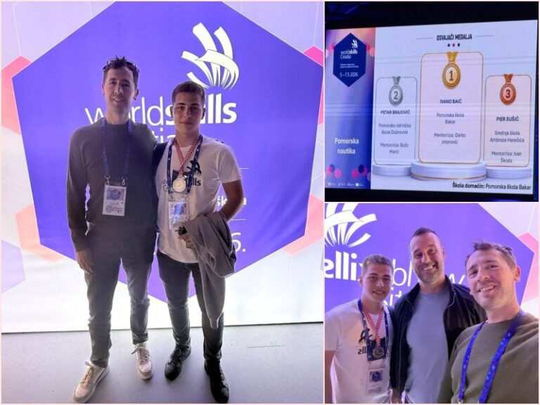 Petar Brajović osvojio drugo mjesto na World Skills natjecanju u kategoriji Pomorska nautika