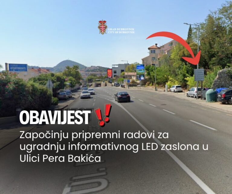 Započinju pripremni radovi za ugradnju informativnog LED zaslona u Ulici Pera Bakića