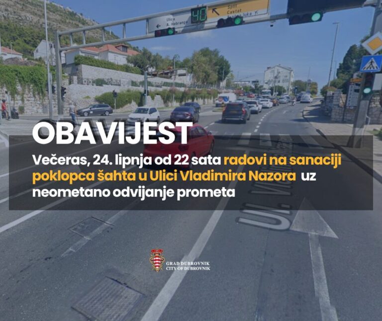 Radovi na sanaciji poklopca šahta u Ulici Vladimira Nazora