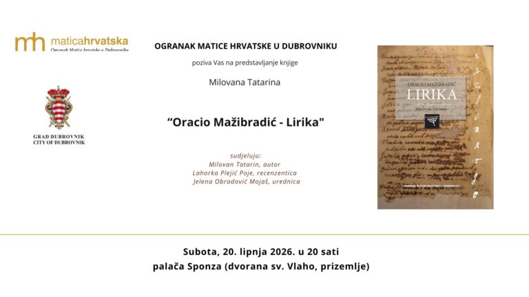 Predstavljanje knjige “Oracio Mažibradić – Lirika“