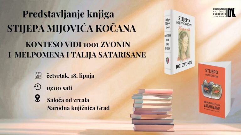 Od 1001 zvonina do kazališne kritike: Kočanova književna večer u Dubrovačkim knjižnicama
