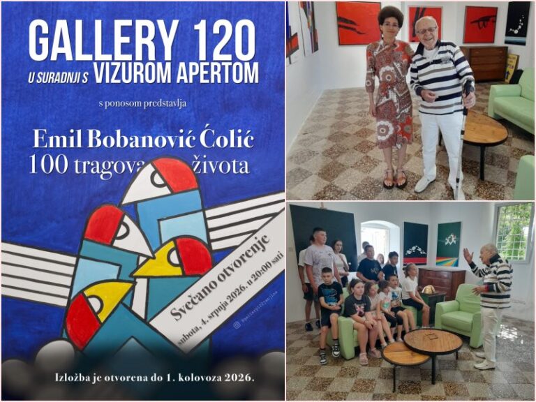 Emil Bobanović Ćolić, u svojoj 100. godini života, otvara izložbu u Galeriji 120 na rodnom Pelješcu