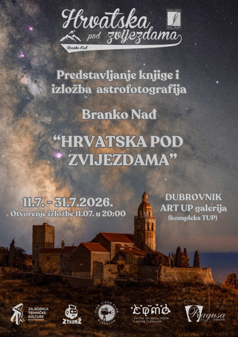 „Hrvatska pod zvijezdama“ – izložba astrofotografija Branka Nađa i predstavljanje knjige u ART UP galeriji