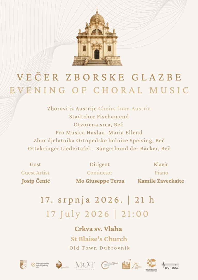 GLAZBA KOJA SPAJA Koncert austrijskih zborova u crkvi sv. Vlaha