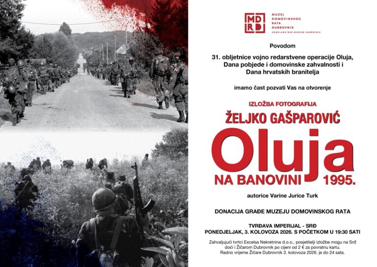 Najava izložbi i programa Muzeja Domovinskog rata Dubrovnik realiziranih povodom Dana Pobjede i domovinske zahvalnosti i Dana hrvatskih branitelja
