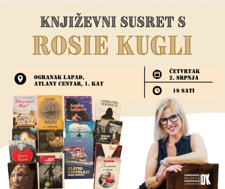 Književni susret s Rosie Kugli zbog najavljenog nevremena “seli” u knjižnicu u Atlantu