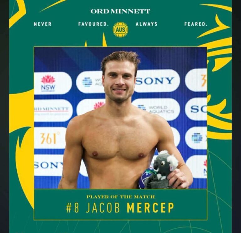 Dubrovački vaterpolist Jakob Merčep – igrač utakmice u pobjedi australske reprezentacije nad Španjolskom