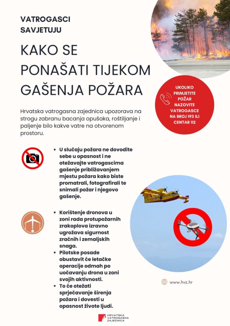 Vatrogasci apeliraju – ne koristite dronove za snimanje požara