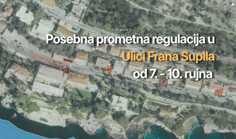 Zbog radova kod Hotela Argentina od ponedjeljka privremena regulacija prometa
