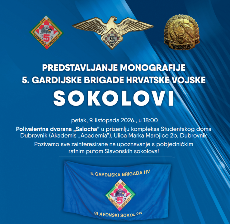 Predstavljanje monografije „Sokolovi“ uz odavanje počasti poginulim braniteljima